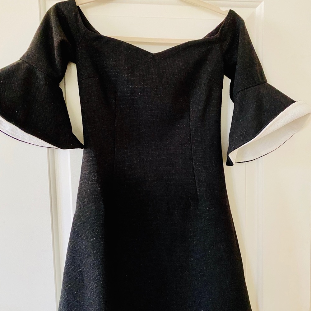 Bell sleeve cocktail dress.